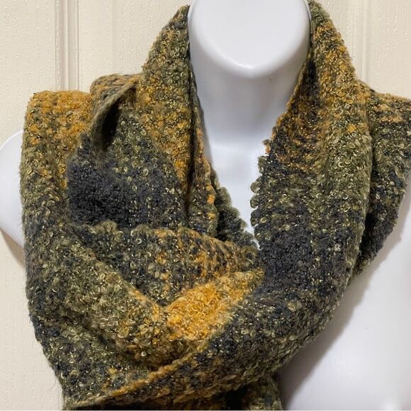 Dennis Basso Wool Ombre Gold Yellow Gray Scarf - Picture 2 of 8